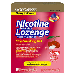 GoodSense Mini Nicotine Lozenge 4 mg Cherry Ice pack, discreet quit aid on the go.