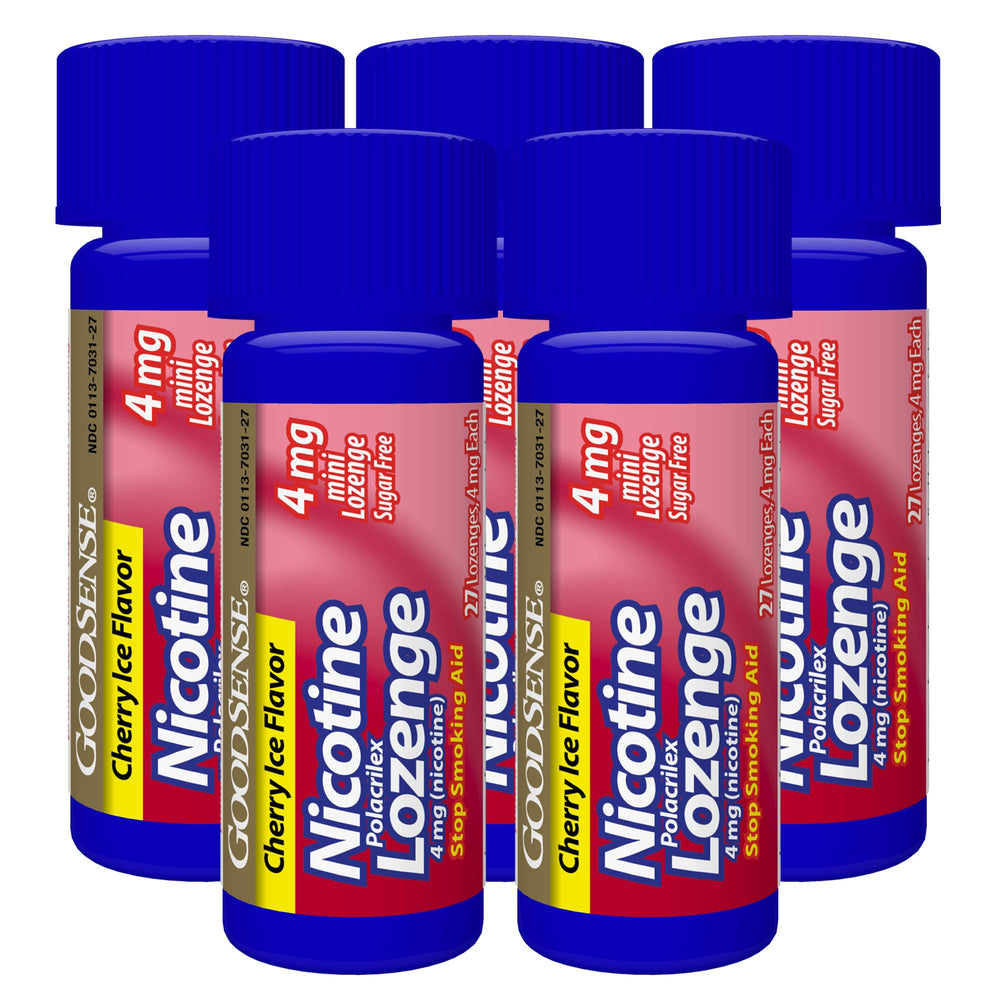 GoodSense 4 mg Cherry Ice foil-wrapped lozenge for daily use and cravings relief.