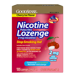 Goodsense Mini Nicotine Lozenge Cherry Ice pack front, cravings relief on the go.