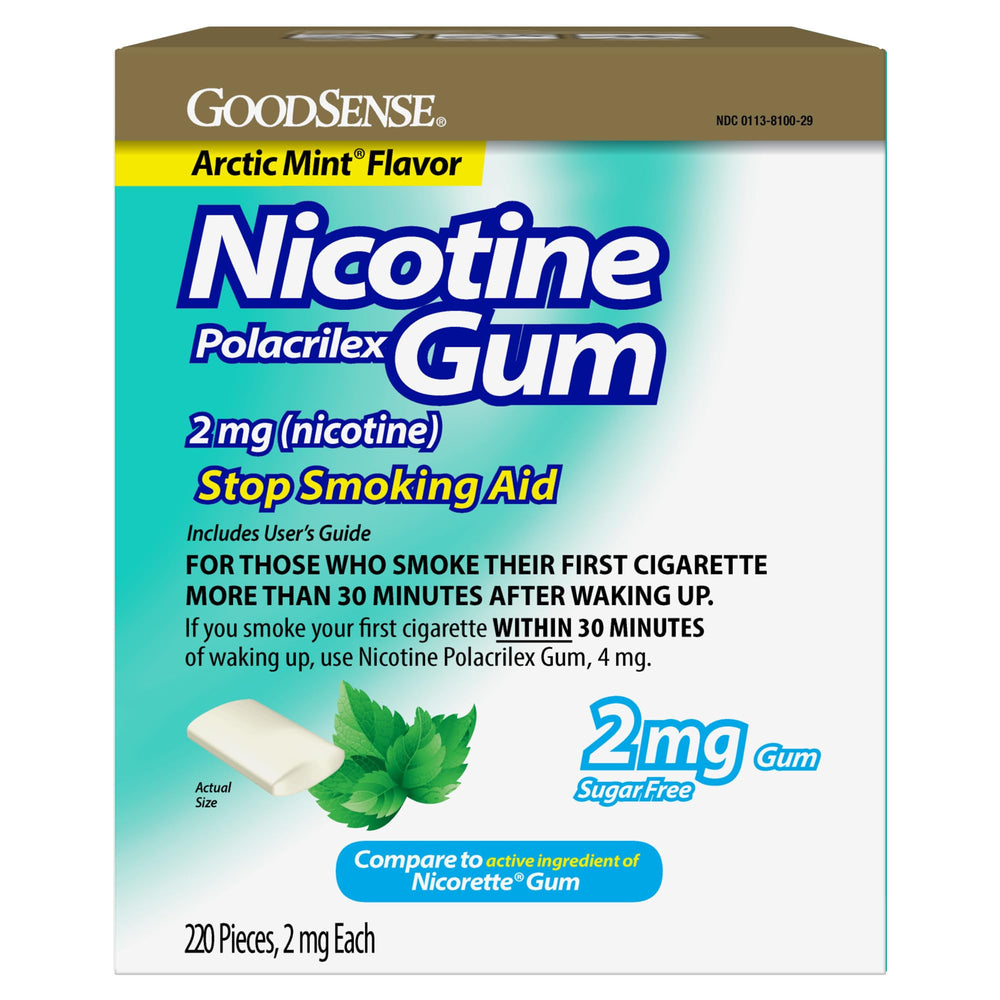 GoodSense nicotine gum Arctic Mint pack front for cravings control.