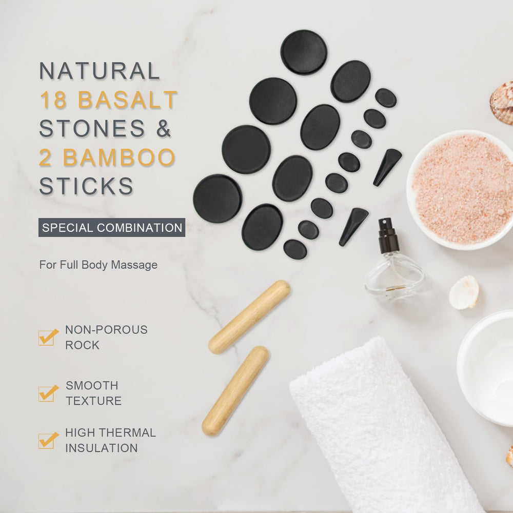 Goodtar twenty basalt stones offering varied massage options.