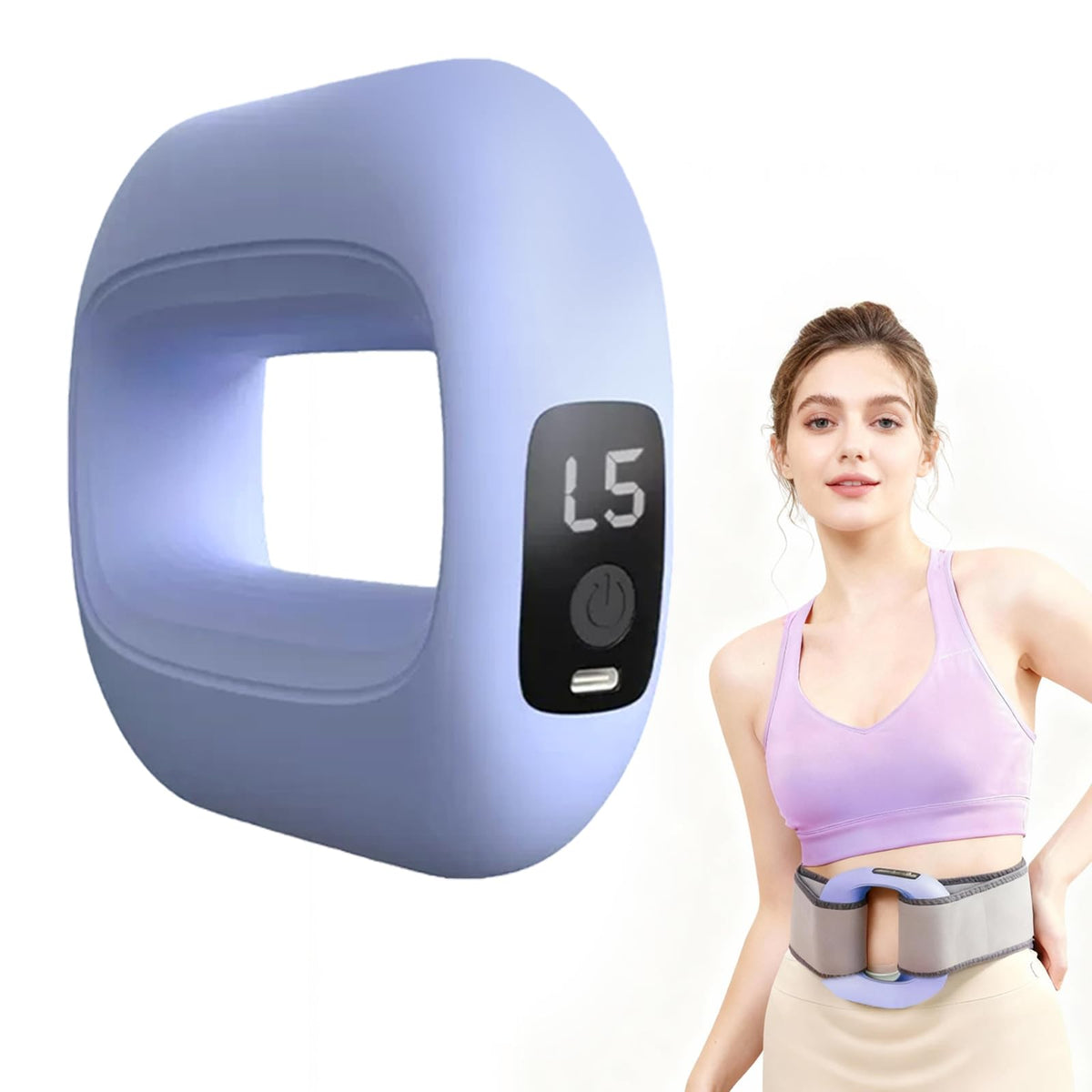 GooseFit Electric Fascia Massage Ring demonstrates ergonomic design for comfortable full-body relief.