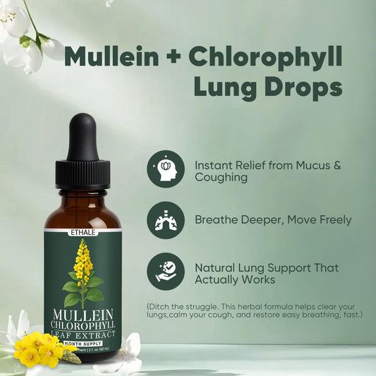 Goovip ETHALE Mullein Drops dropper releasing liquid for easy dosing.
