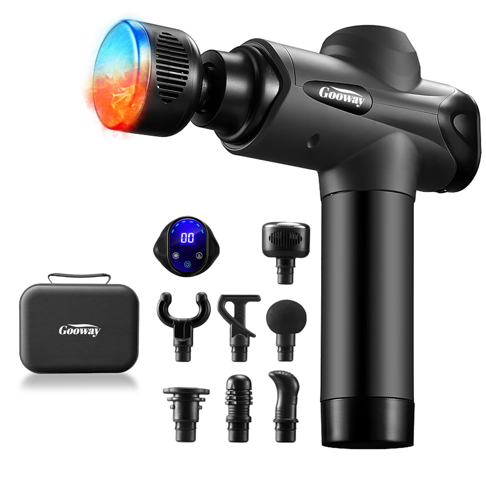 Gooway deep tissue massage gun with heat and cold therapy for fast recovery