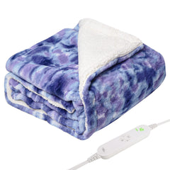 GOQO TOMO electric heated blanket on sofa for cozy lounging warmth.