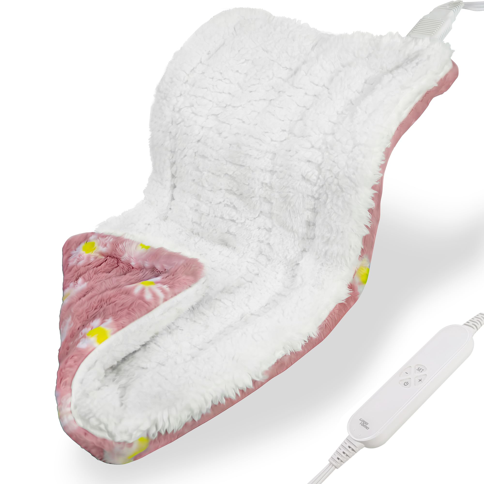 GOQO TOMO heating pad showing 12x24 back coverage for targeted warmth.