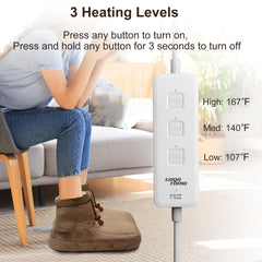 GOQO TOMO foot warmer features sherpa inner for cozy warmth and fast heat retention.