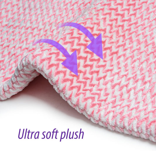 GOQO TOMO pink-striped pad offers cozy microplush warmth.