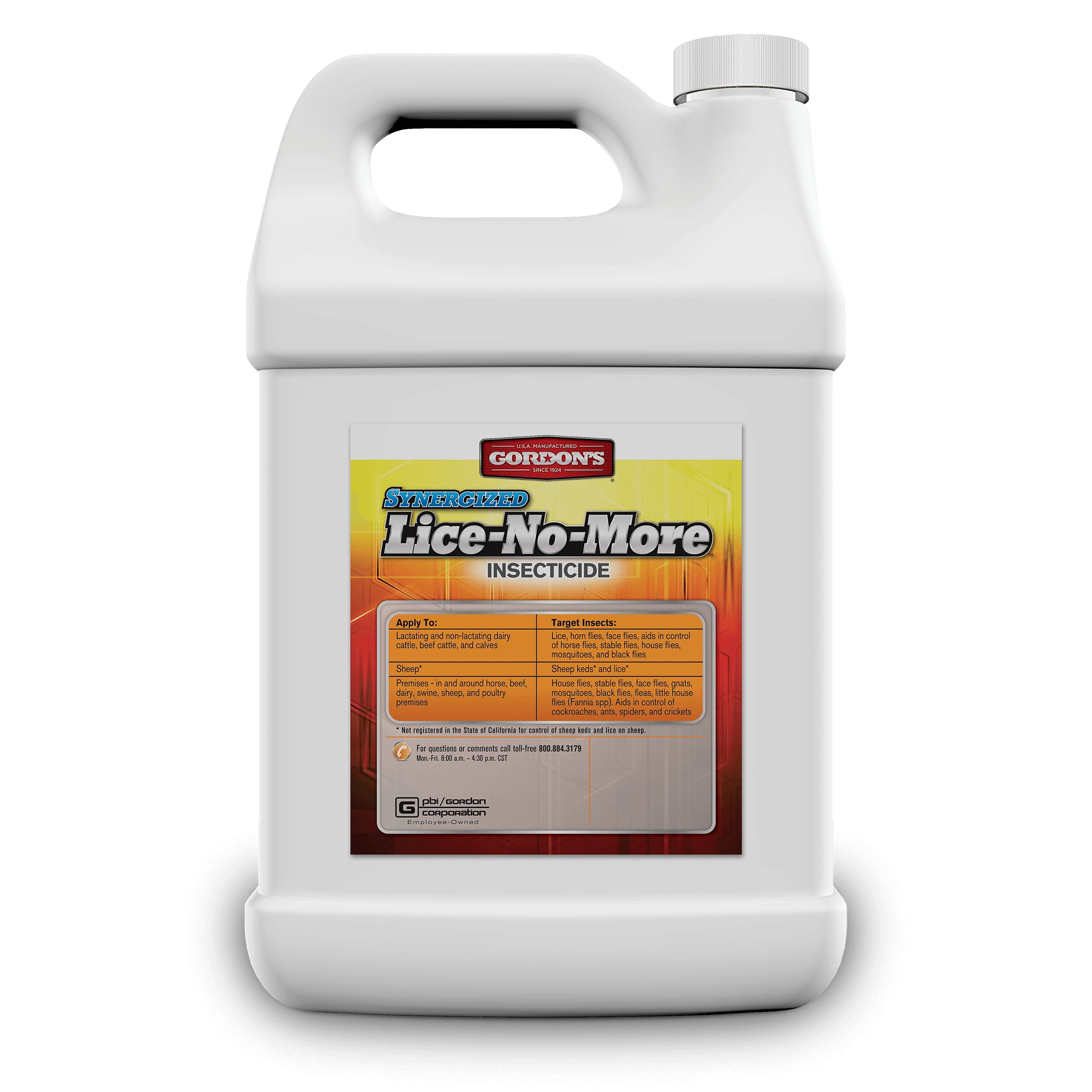 GORDON'S Syner Lice No More spray bottle for versatile pest management on livestock.