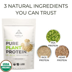 Gorilla Gulps organic certification seal highlights transparent ingredients.