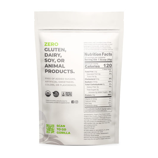 Gorilla Gulps unflavored protein powder scoop ready for versatile use.