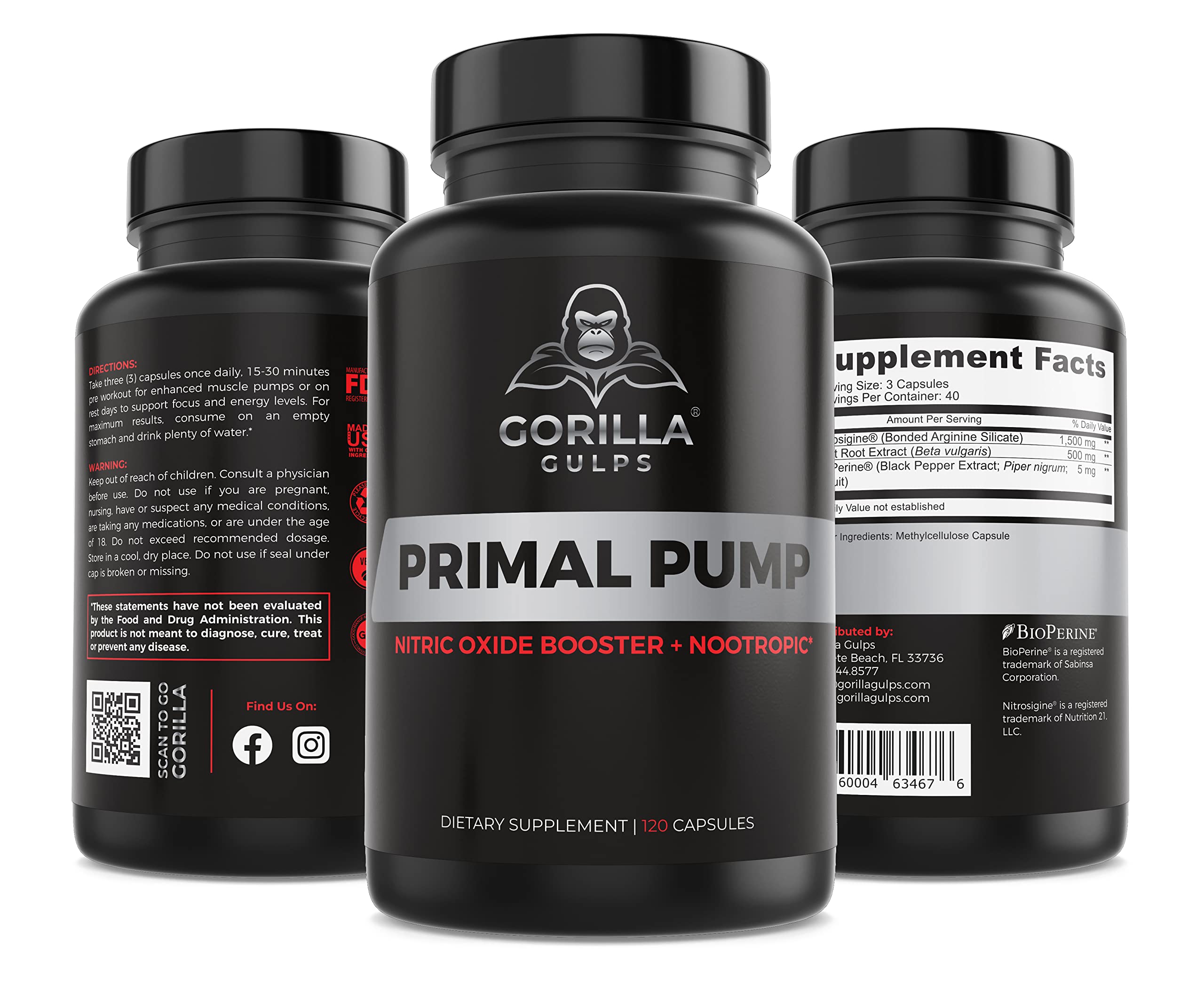 Gorilla Gulps Primal Pump black-pepper-extract detail emphasizing absorption boost.