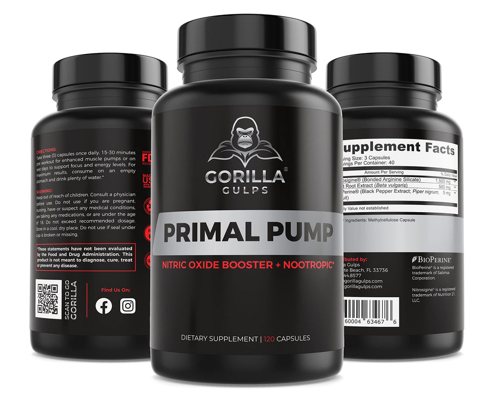 Gorilla Gulps Primal Pump black-pepper-extract detail emphasizing absorption boost.