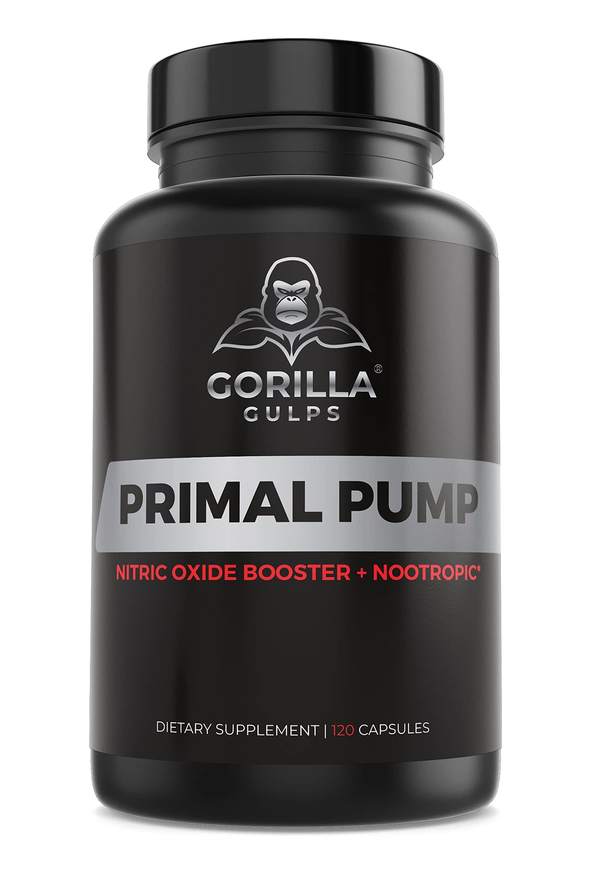 Gorilla Gulps Primal Pump bottle pour showing potential for stronger pumps during workouts.
