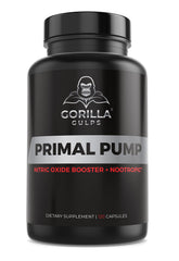 Gorilla Gulps Primal Pump bottle pour showing potential for stronger pumps during workouts.