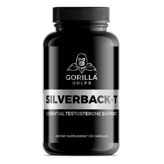Gorilla Gulps Silverback-T bottle pour enhances daily stamina.