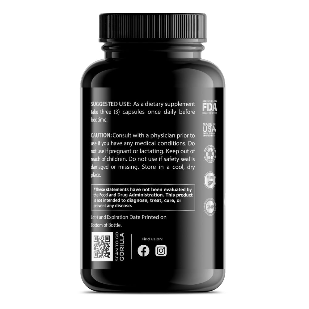 Gorilla Gulps Silverback-T label detail highlights purity and ingredients.