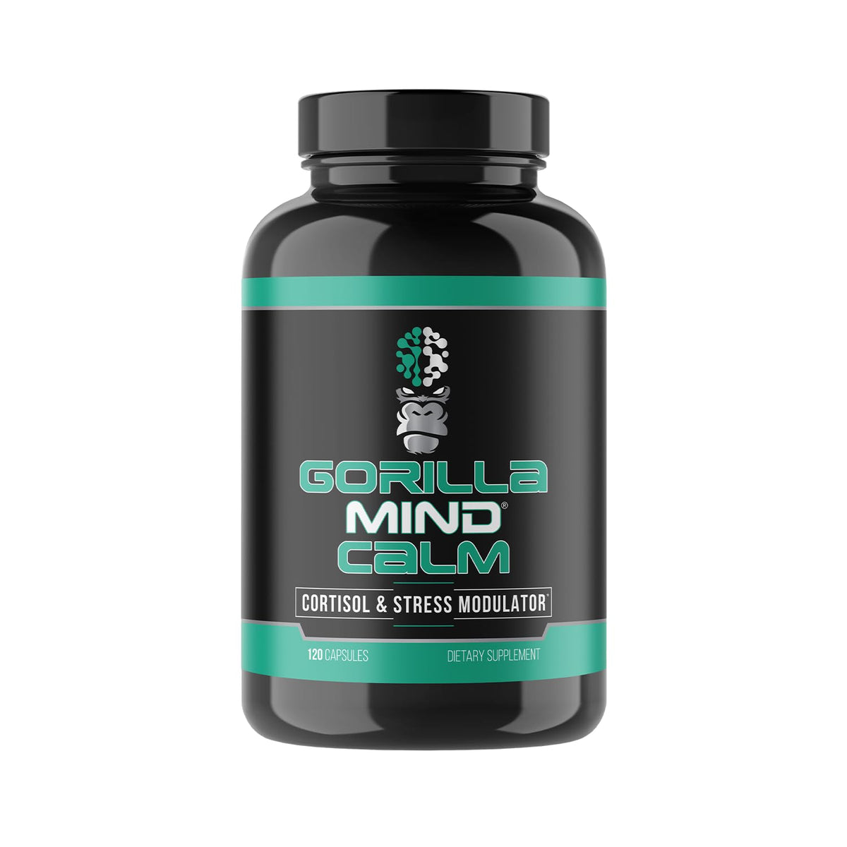 Gorchilla Mind Calm bottle front view highlighting stress relief and calm focus.