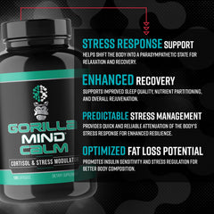 Gorilla Mind Calm serving with water for evening relaxation and rest.