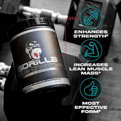 Gorilla Mind Creatine serving scoop showing 5g daily dose