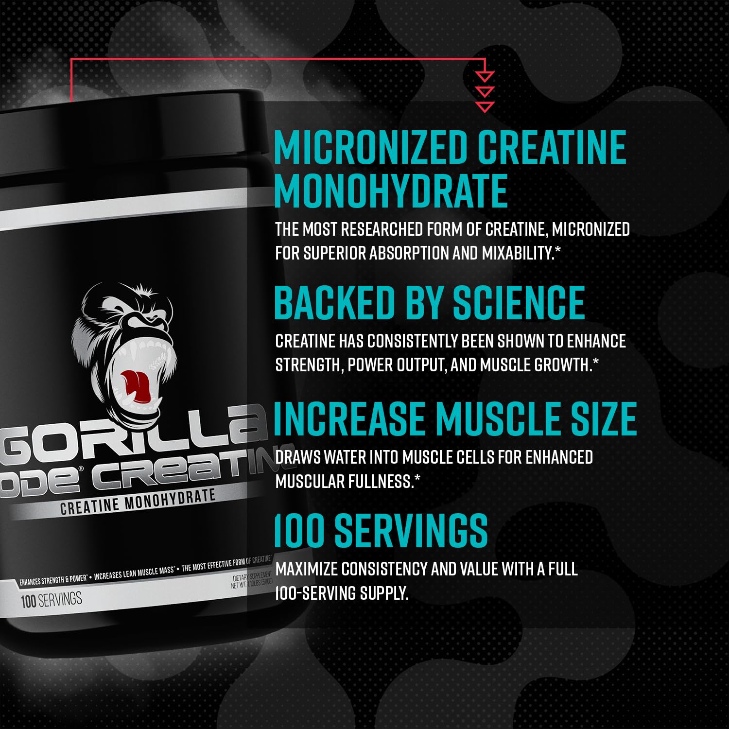 Gorilla Mind Creatine powder in shaker ready to mix between sets