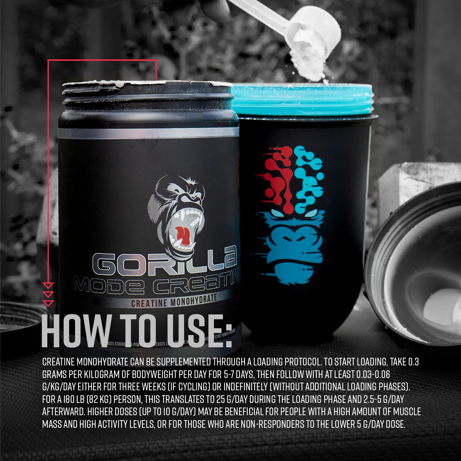 Gorilla Mind Creatine monohydrate USA packaging highlights quality