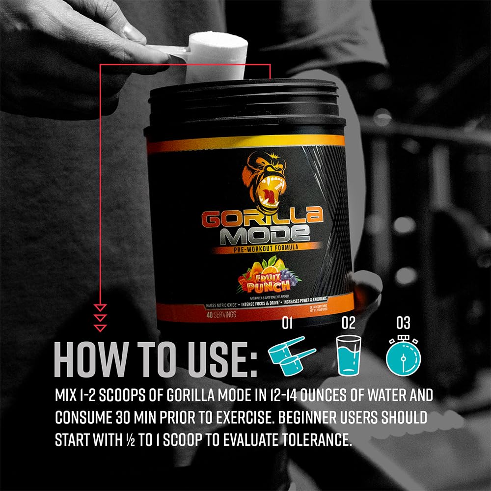 Gorilla Mind Gorilla Mode label close-up reveals key ingredients.