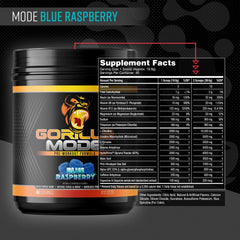Gorilla Mind Gorilla Mode ingredients label highlights high-dose L-Citrulline and Creatine