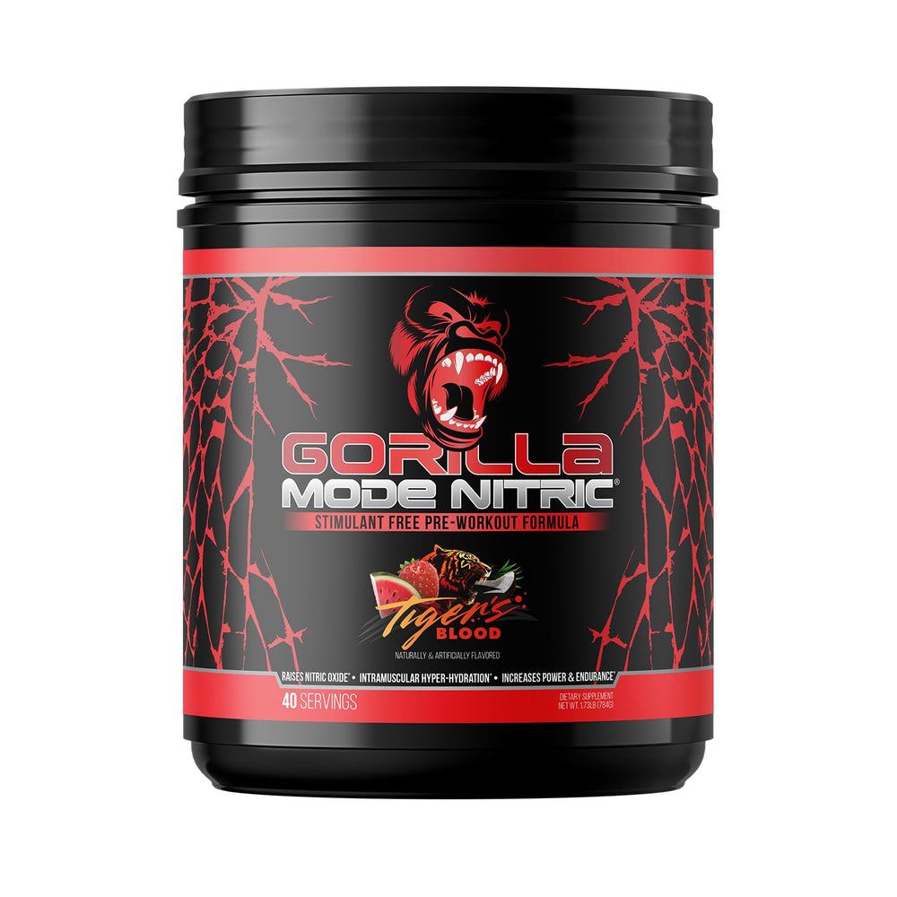 Gorilla Mind Nitric Up tub front view highlighting premium stimulant-free formula for pumps