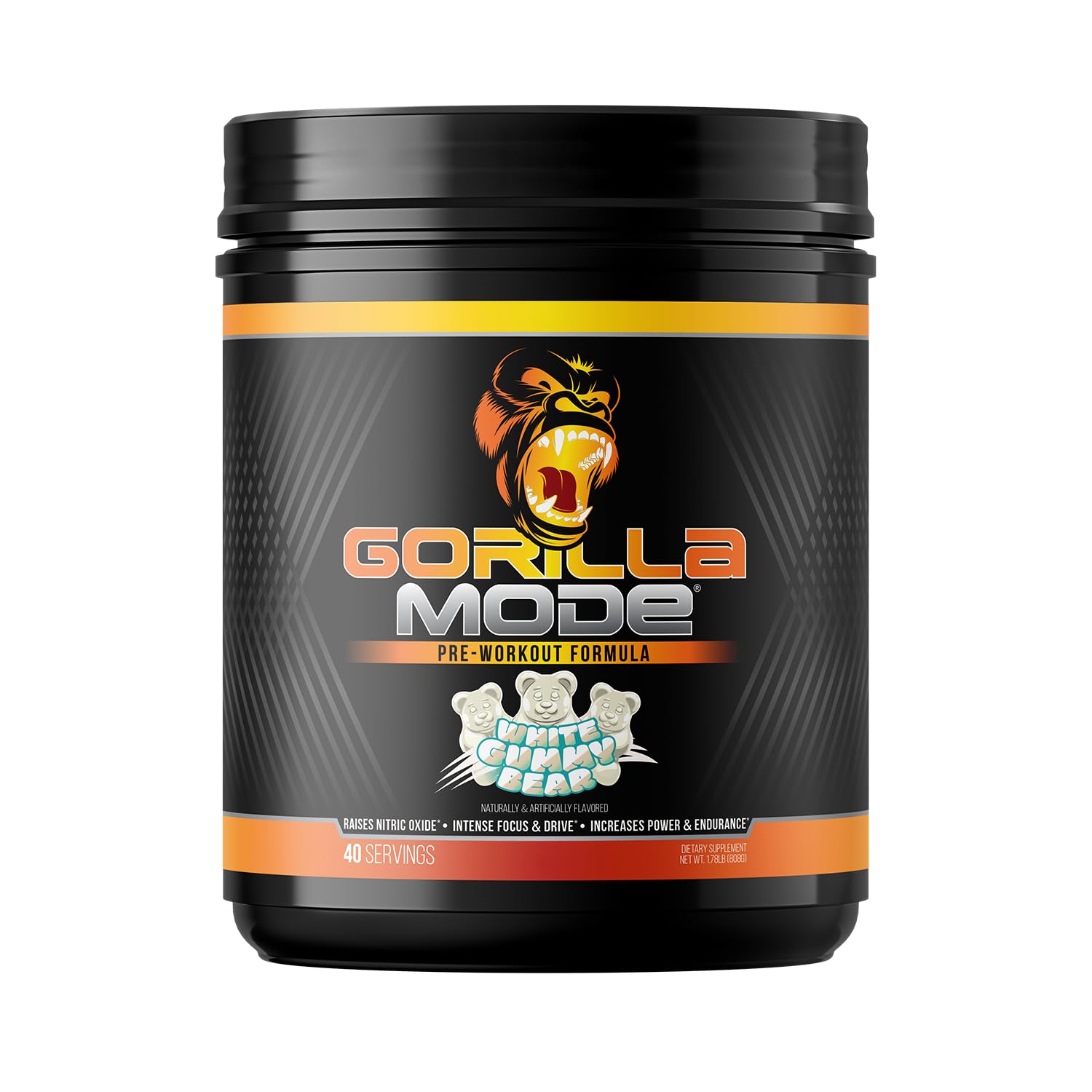 Gorilla Mind Pre-Workout bottle pouring for a ready-to-drink energy boost.