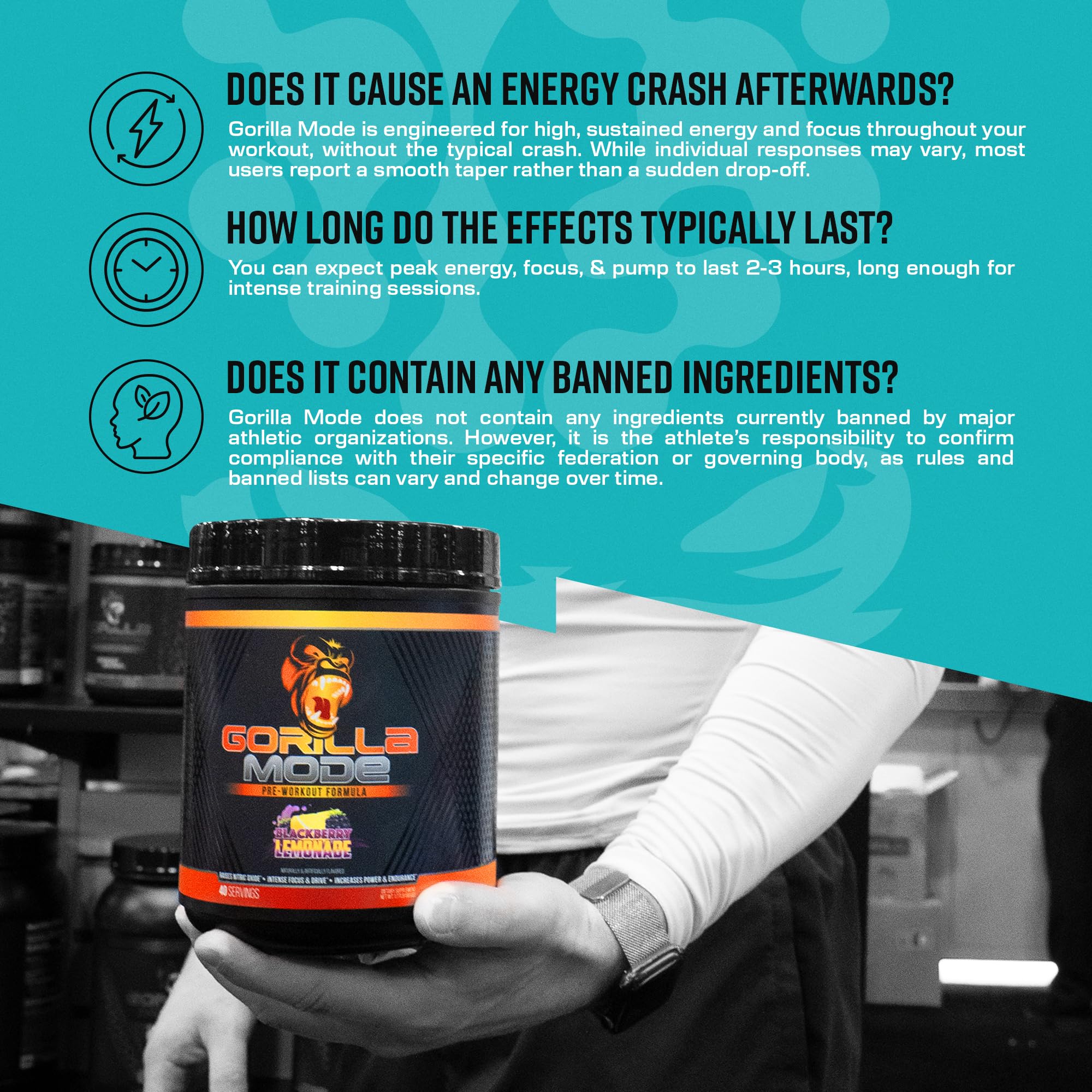 Close-up of L-Citrulline and Creatine ingredients in Gorilla Mind formula.