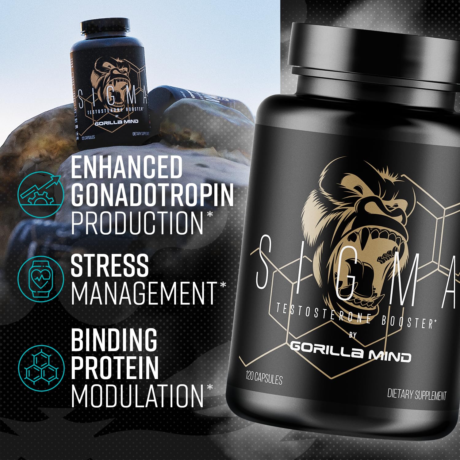 Gorilla Mind Sigma third-party testing seal on the label