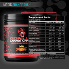Gorilla Mind Gorilla Mode Nitric Orange Rush scoop close-up highlighting precise citrulline content.