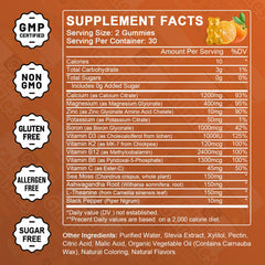 GORNVB calcium gummies orange flavor close-up, sugar-free and easy to chew.