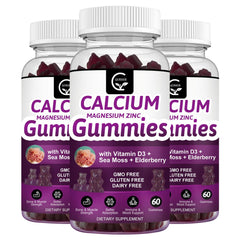 GORNVB calcium magnesium zinc gummies bottle showing a tasty bone-supporting supplement for daily wellness
