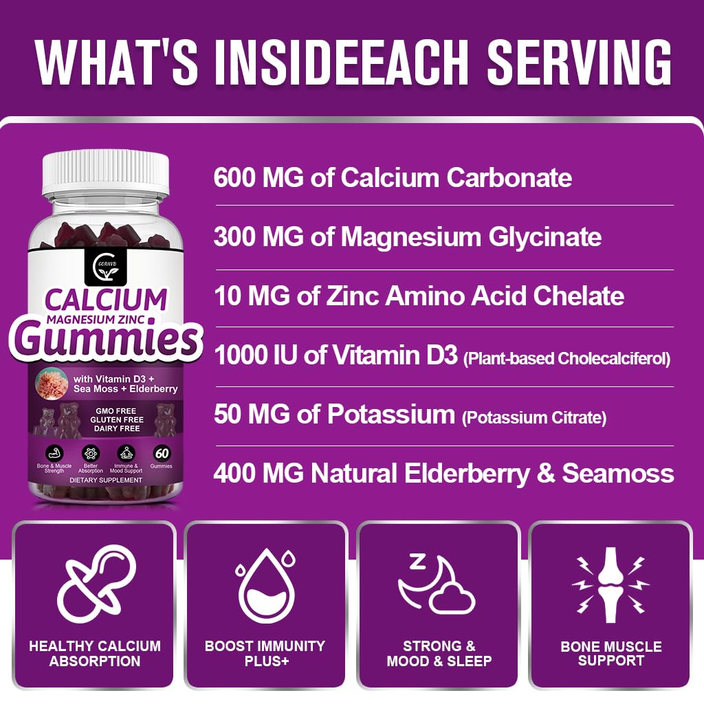 GORNVB bottle displays D3 and potassium benefits for bone and immune support