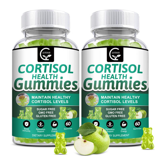 GORNVB Cortisol Gummies bottle shown for daily relaxation and focus