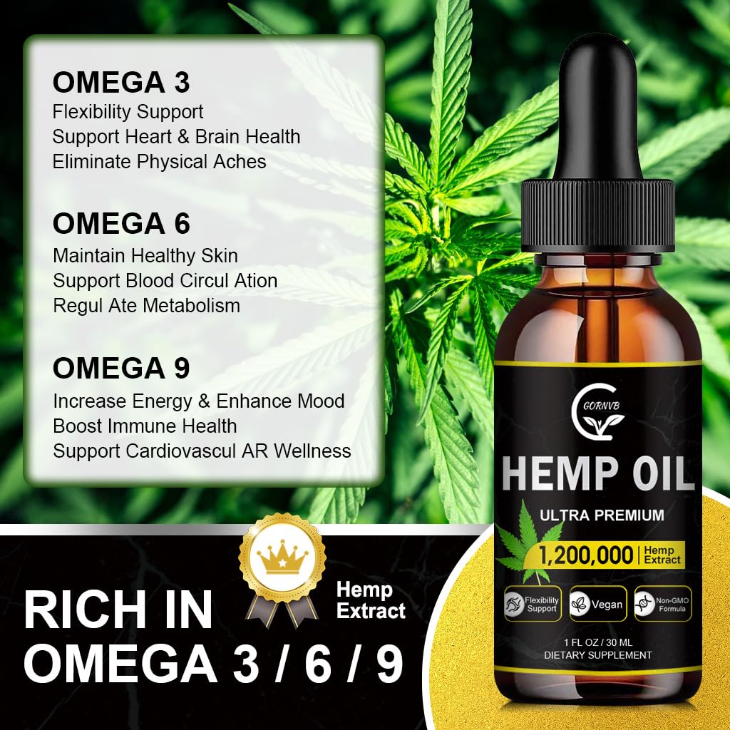 GORNVB hemp oil dropper dispensing drops for easy daily use
