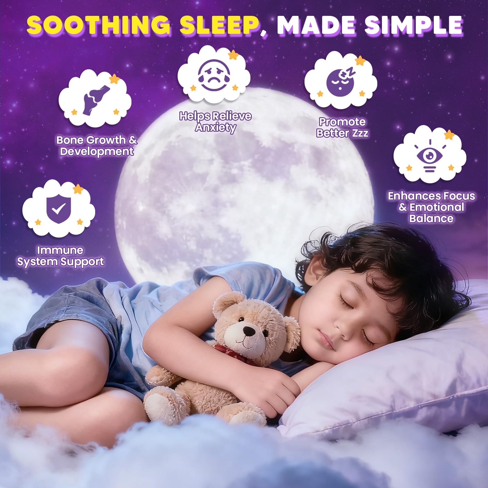 GORNVB magnesium glycinate gummies adult dose supporting calm focus before bedtime.