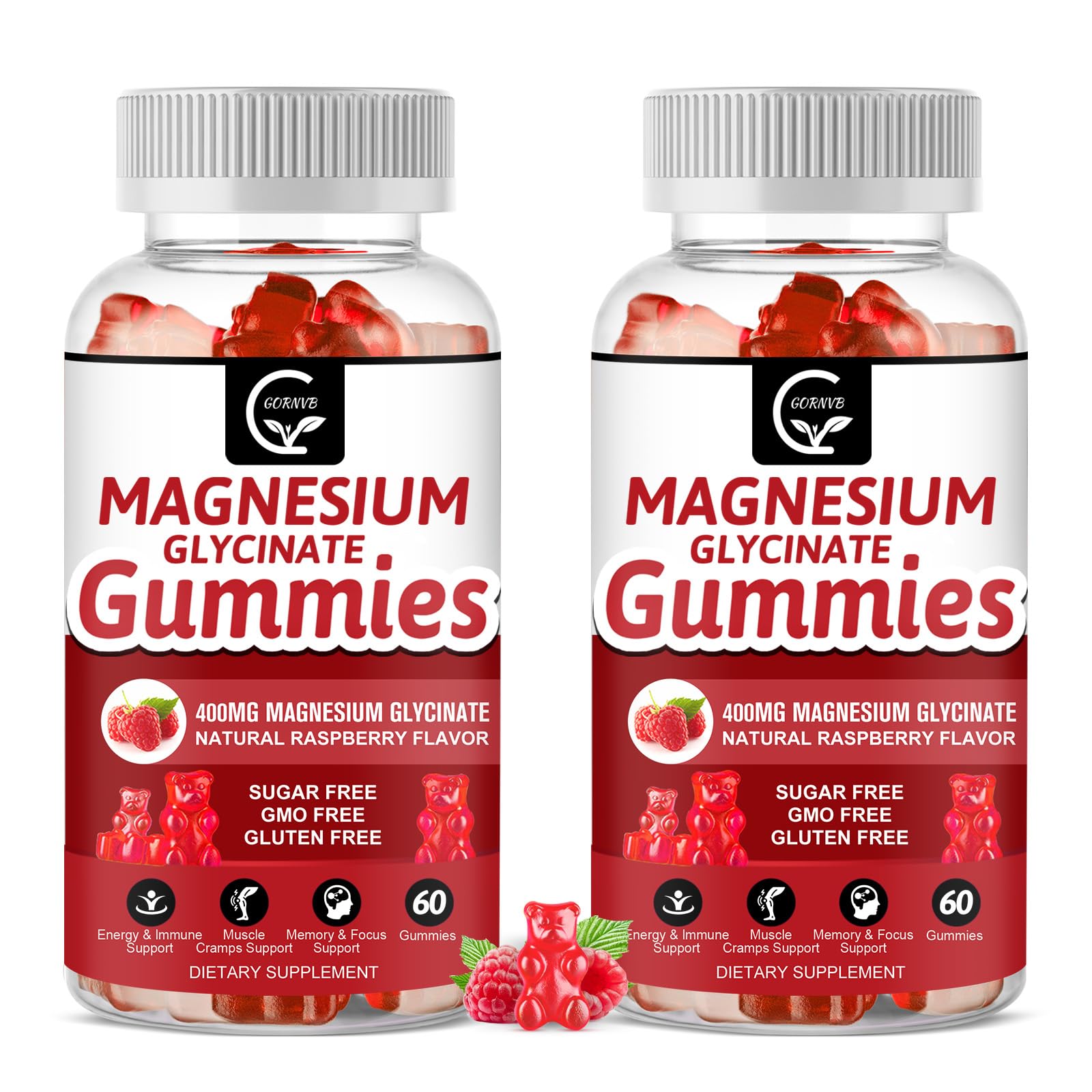 GORNVB Magnesium Glycinate Gummies bottle front emphasizes calm and sleep support