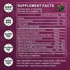 GORNVB Quercetin with Bromelain label highlights key ingredients and quick benefits.