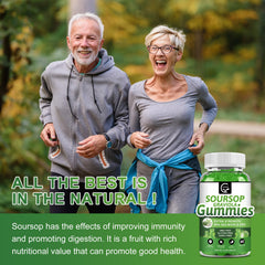 GORNVB Soursop Gummies vegan-friendly badge, plant-based wellness option.