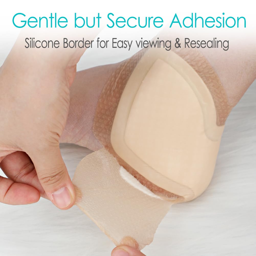 GoToHere border heel dressing facilitates easy inspection and dressing changes