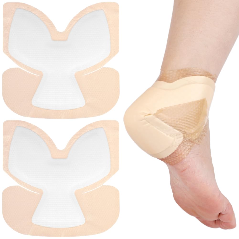 GoToHere silicone heel bordered foam dressing 8x8, pack of 3, conforms to heel to distribute pressure