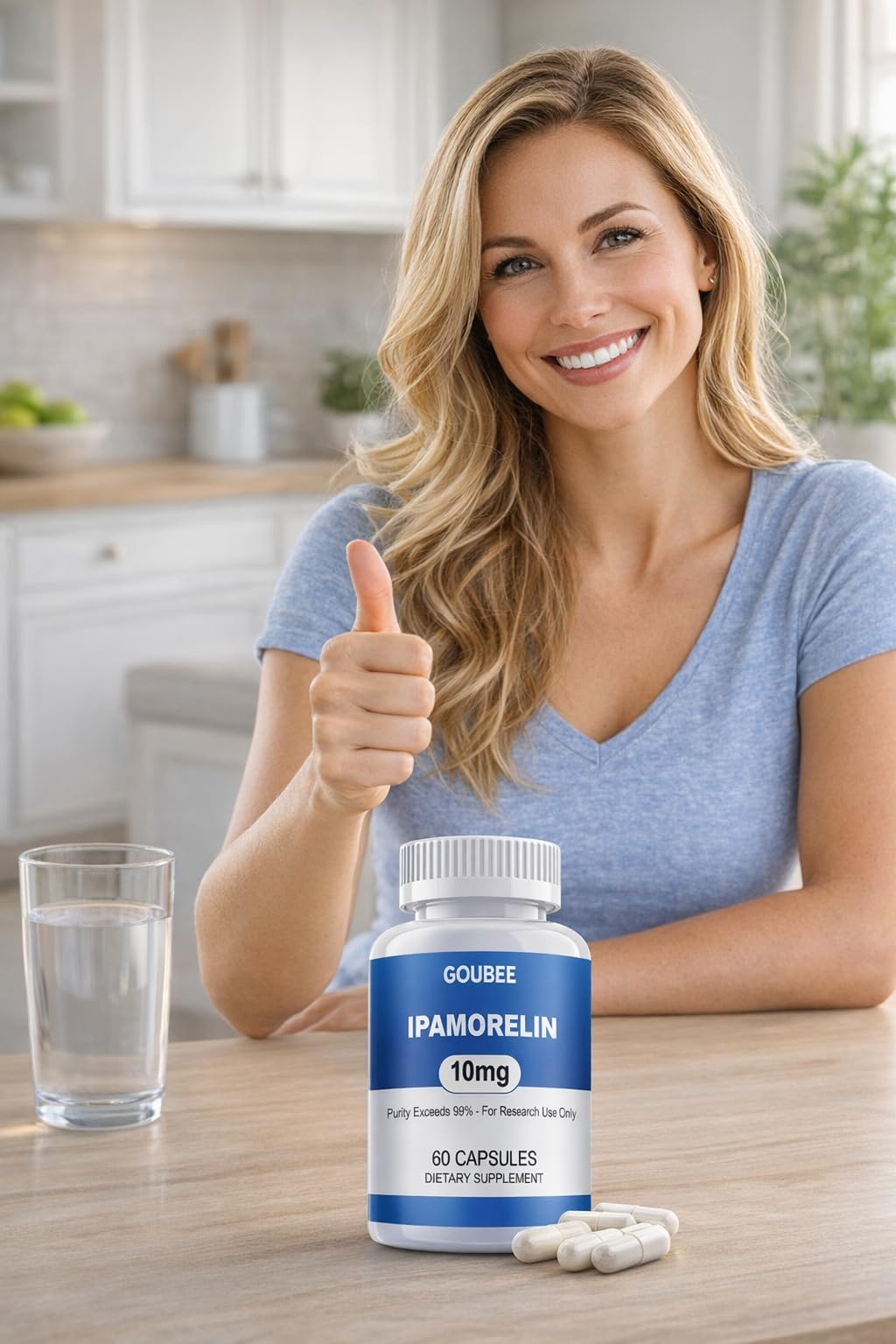 GOUBEE IPAMORELIN storage bottle with cap and labeling for compliant labs.