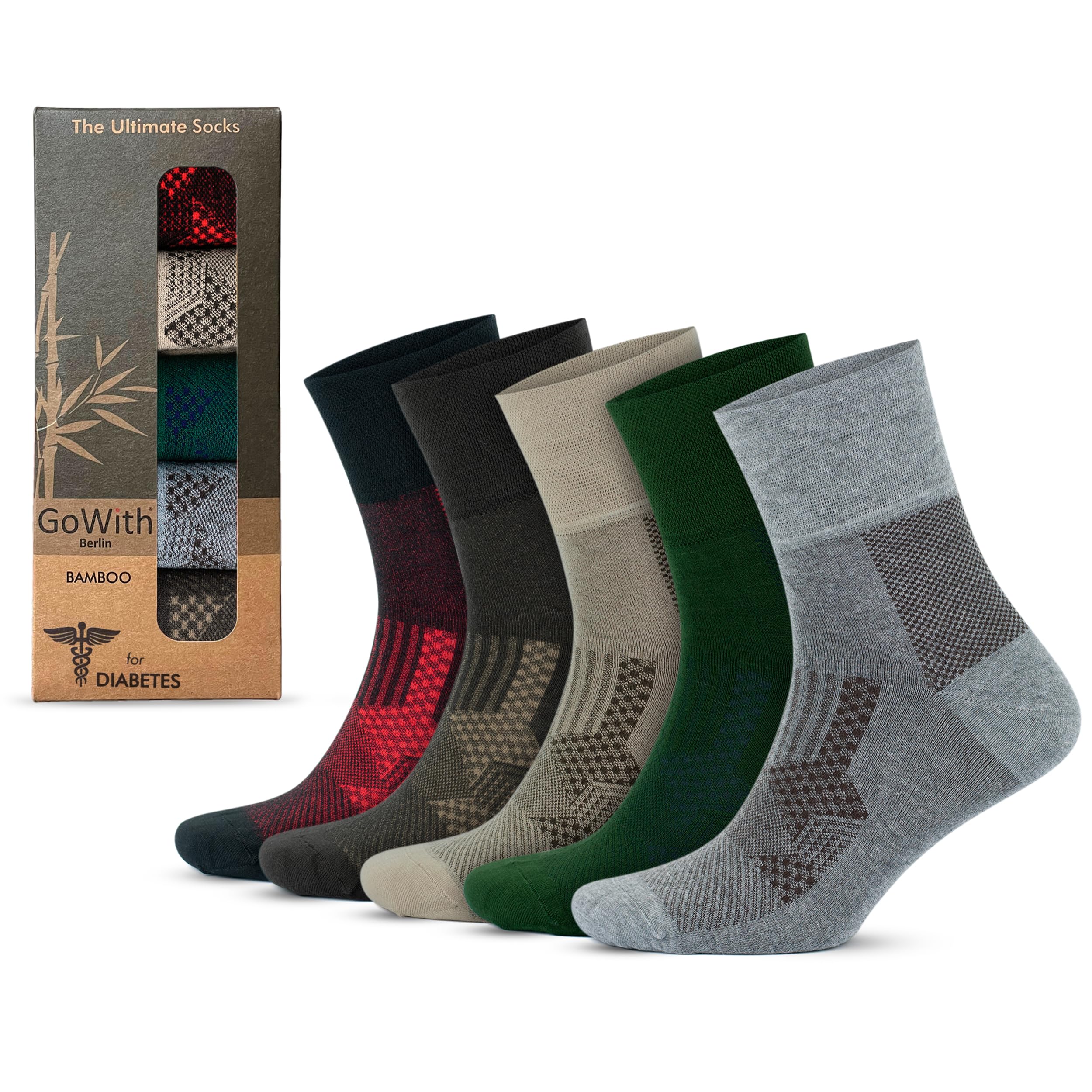 GoWith Diabetic Socks Gray Crew Unboxing — gift-ready packaging for thoughtful gifting.