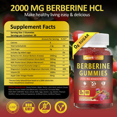 GparkNature Berberine Gummies bottle front showing vegan, sugar-free supplement for everyday wellness.