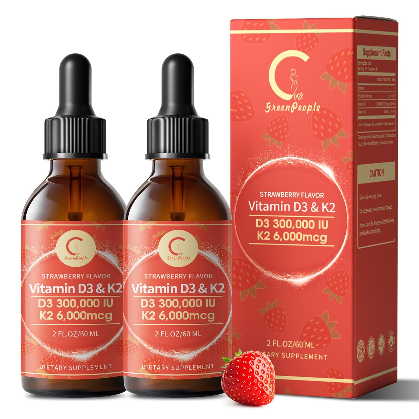 GPGP GreenPeople Vitamin D3 K2 Drops bottle pour for precise dosing and absorption