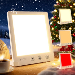 GQP light therapy lamp white light mode for daytime energy and focus.