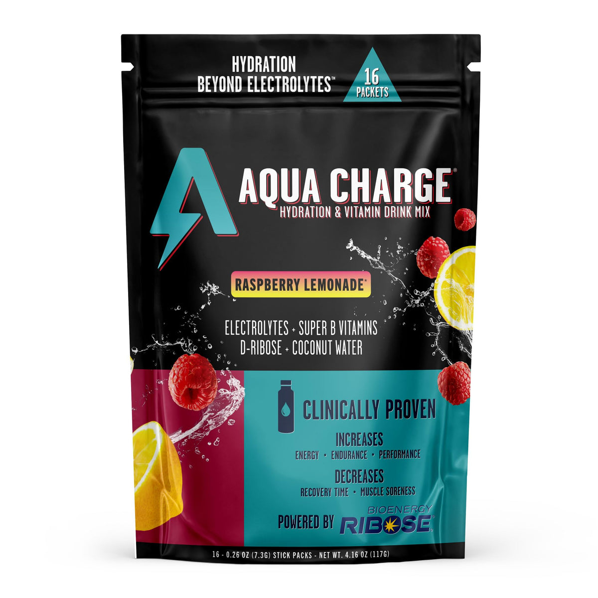 Grab The Gold Aqua Charge bottle pour shows quick hydration after workouts
